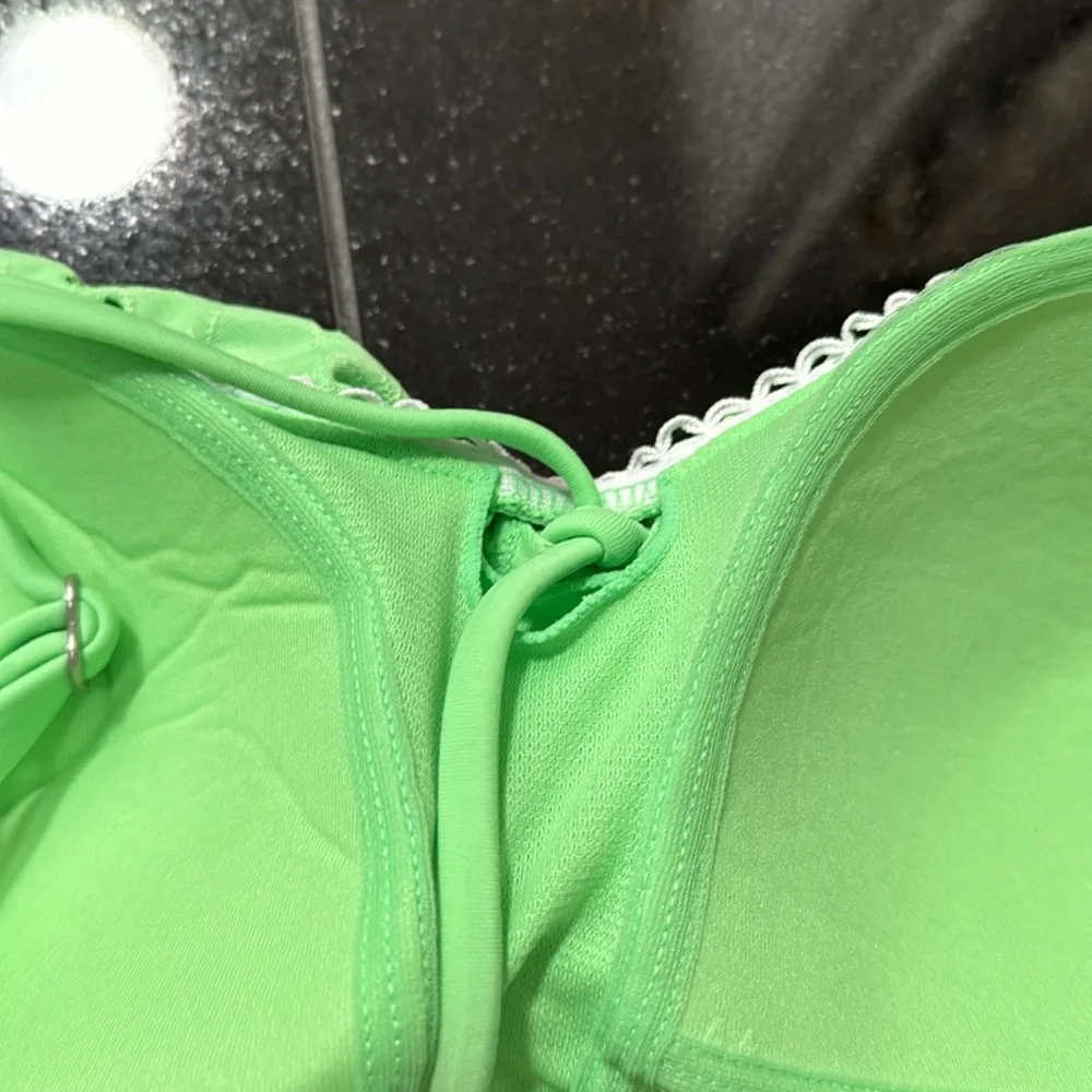 Time & Tru NWT❗️Green Eyelet One Piece Bathing Suit